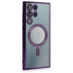 BSSM Samsung Galaxy S23 Ultra Kross Magneticsafe Kapak Mor Cep Telefonu Kılıfı