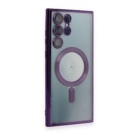 BSSM Samsung Galaxy S23 Ultra Kross Magneticsafe Kapak Mor Cep Telefonu Kılıfı