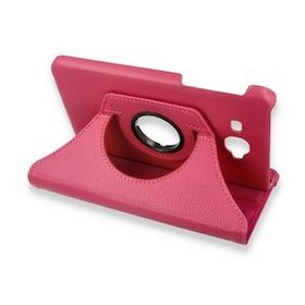 BSSM Samsung Galaxy T280 Tab A 7 360 Deri Pembe Tablet Kılıfı