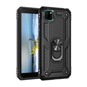 BSSM Siyah Huawei Y5P Sofya Yüzüklü Silikon Kapak Kılıf