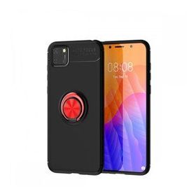 BSSM Siyah Kırmızı Huawei Y5P Range Yüzüklü Silikon Kılıf