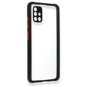 BSSM Siyah Samsung Galaxy A71 Miami Şeffaf Silikon Kılıf