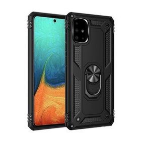 BSSM Siyah Samsung Galaxy A71 Sofya Yüzüklü Silikon Kapak Kılıf