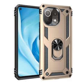 BSSM Sofya Yüzüklü Silikon Kapak - Gold Xiaomi Mİ 11 Lite Kılıf