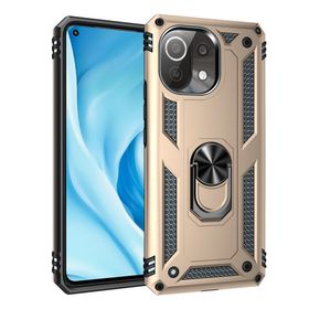 BSSM Sofya Yüzüklü Silikon Kapak - Gold Xiaomi Mİ 11 Lite Kılıf