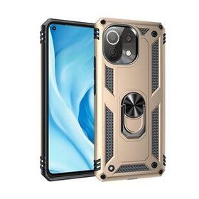BSSM Sofya Yüzüklü Silikon Kapak - Gold Xiaomi Mİ 11 Lite Kılıf