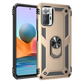 BSSM Sofya Yüzüklü Silikon Kapak - Gold Xiaomi Redmi Note 10 Pro Kılıf