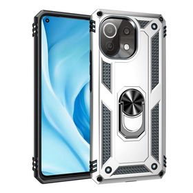BSSM Sofya Yüzüklü Silikon Kapak - Gümüş Xiaomi Mİ 11 Lite Kılıf