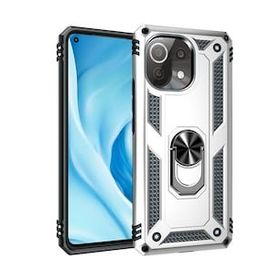 BSSM Sofya Yüzüklü Silikon Kapak - Gümüş Xiaomi Mİ 11 Lite Kılıf