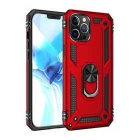 BSSM Sofya Yüzüklü Silikon Kapak - Kırmızı iPhone 12 Pro Max Kılıf
