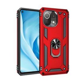 BSSM Sofya Yüzüklü Silikon Kapak - Kırmızı Xiaomi Mİ 11 Lite Kılıf