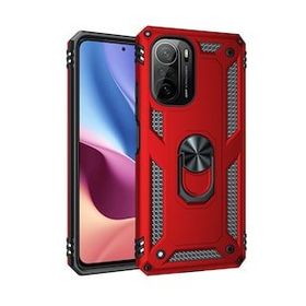 BSSM Sofya Yüzüklü Silikon Kapak - Kırmızı Xiaomi Poco F3 Kılıf