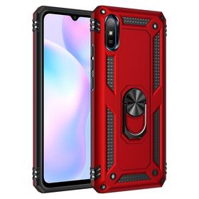 BSSM Sofya Yüzüklü Silikon Kapak - Kırmızı Xiaomi Redmi 9A Kılıf