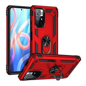 BSSM Sofya Yüzüklü Silikon Kapak - Kırmızı Xiaomi Redmi Note 11T Kılıf