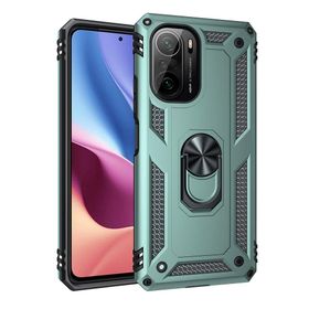 BSSM Sofya Yüzüklü Silikon Kapak - Yeşil Xiaomi Poco F3 Kılıf