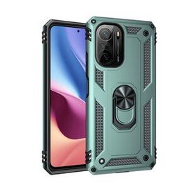 BSSM Sofya Yüzüklü Silikon Kapak - Yeşil Xiaomi Poco F3 Kılıf