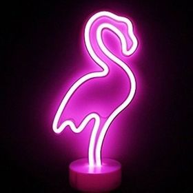 BSSM USB+Pil Neon Işıklı Flamingo Masa Gece Lambası