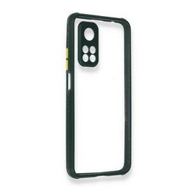 BSSM Xiaomi Mi 10T Pro Miami Şeffaf Silikon Koyu Yeşil Kılıf