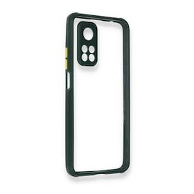 BSSM Xiaomi Mi 10T Pro Miami Şeffaf Silikon Koyu Yeşil Kılıf