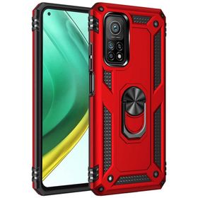 BSSM Xiaomi Mi 10T Pro Sofya Yüzüklü Silikon Kapak Kırmızı Kılıf