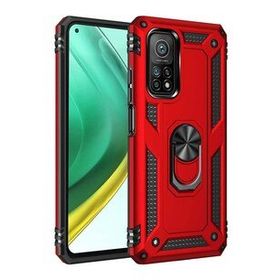 BSSM Xiaomi Mi 10T Pro Sofya Yüzüklü Silikon Kapak Kırmızı Kılıf