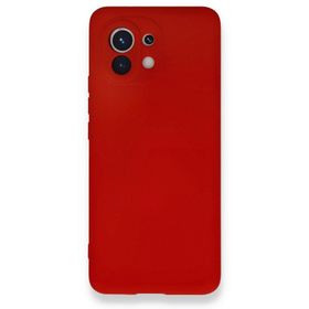 BSSM Xiaomi Mi 11 Kılıf Nano İçi Kadife Silikon Kırmızı Kılıf