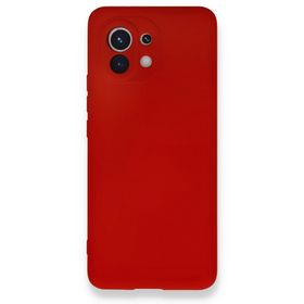 BSSM Xiaomi Mi 11 Kılıf Nano İçi Kadife Silikon Kırmızı Kılıf