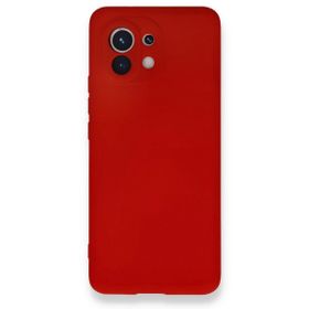 BSSM Xiaomi Mi 11 Kılıf Nano İçi Kadife Silikon Kırmızı Kılıf