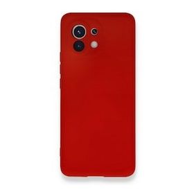 BSSM Xiaomi Mi 11 Kılıf Nano İçi Kadife Silikon Kırmızı Kılıf