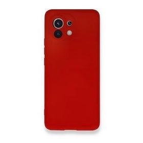 BSSM Xiaomi Mi 11 Kılıf Nano İçi Kadife Silikon Kırmızı Kılıf