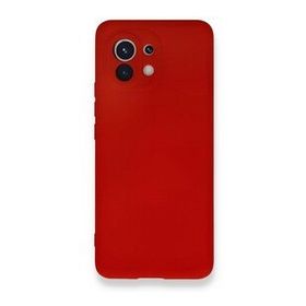 BSSM Xiaomi Mi 11 Kılıf Nano İçi Kadife Silikon Kırmızı Kılıf