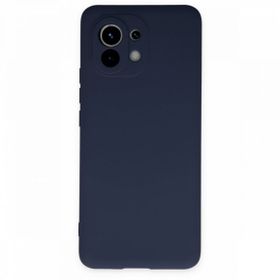 BSSM Xiaomi Mi 11 Kılıf Nano İçi Kadife Silikon Lacivert Kılıf