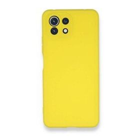 BSSM Xiaomi Mİ 11 Lite Nano içi Kadife Silikon Sarı Kılıf