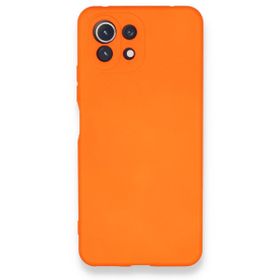 BSSM Xiaomi Mİ 11 Lite Nano içi Kadife Silikon Turuncu Kılıf