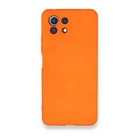 BSSM Xiaomi Mİ 11 Lite Nano içi Kadife Silikon Turuncu Kılıf