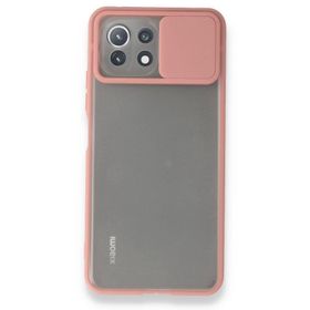 BSSM Xiaomi Mİ 11 Lite Palm Buzlu Kamera Sürgülü Silikon Pembe Kılıf