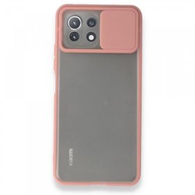 BSSM Xiaomi Mİ 11 Lite Palm Buzlu Kamera Sürgülü Silikon Pembe Kılıf