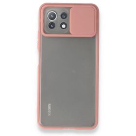 BSSM Xiaomi Mİ 11 Lite Palm Buzlu Kamera Sürgülü Silikon Pembe Kılıf