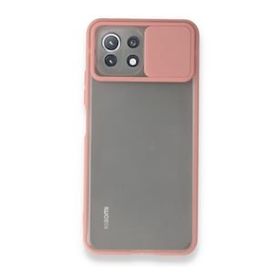 BSSM Xiaomi Mİ 11 Lite Palm Buzlu Kamera Sürgülü Silikon Pembe Kılıf