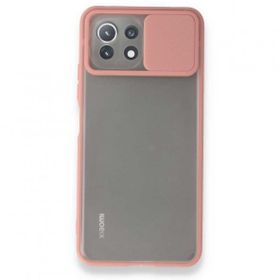 BSSM Xiaomi Mİ 11 Lite Palm Buzlu Kamera Sürgülü Silikon Pembe Kılıf