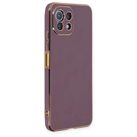 BSSM Xiaomi Mi 11 Lite Volet Silikon Mor Kılıf