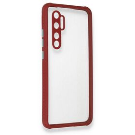BSSM Xiaomi Mi Note 10 Lite Miami Şeffaf Silikon Fuşya Kılıf