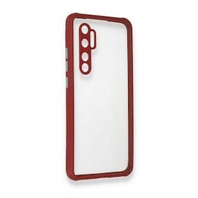 BSSM Xiaomi Mi Note 10 Lite Miami Şeffaf Silikon Fuşya Kılıf