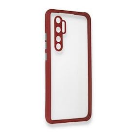 BSSM Xiaomi Mi Note 10 Lite Miami Şeffaf Silikon Fuşya Kılıf