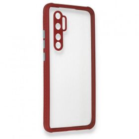 BSSM Xiaomi Mi Note 10 Lite Miami Şeffaf Silikon Fuşya Kılıf