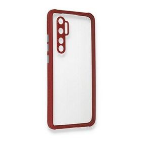 BSSM Xiaomi Mi Note 10 Lite Miami Şeffaf Silikon Fuşya Kılıf
