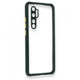 BSSM Xiaomi Mi Note 10 Lite Miami Şeffaf Silikon Koyu Yeşil Kılıf