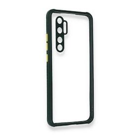 BSSM Xiaomi Mi Note 10 Lite Miami Şeffaf Silikon Koyu Yeşil Kılıf