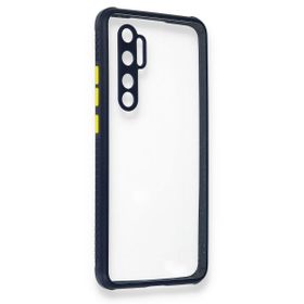 BSSM Xiaomi Mi Note 10 Lite Miami Şeffaf Silikon Lacivert Kılıf