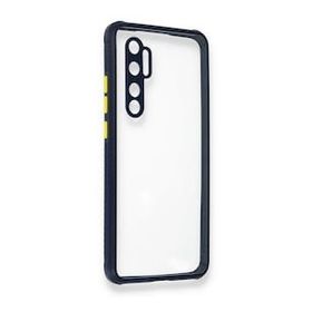 BSSM Xiaomi Mi Note 10 Lite Miami Şeffaf Silikon Lacivert Kılıf